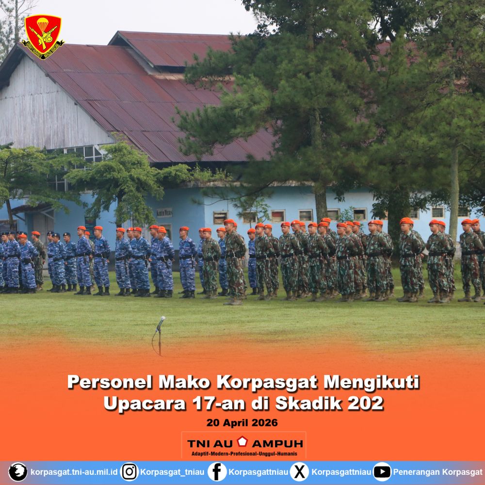 Personel Mako Korpasgat Mengikuti Upacara 17-an di Skadik 202