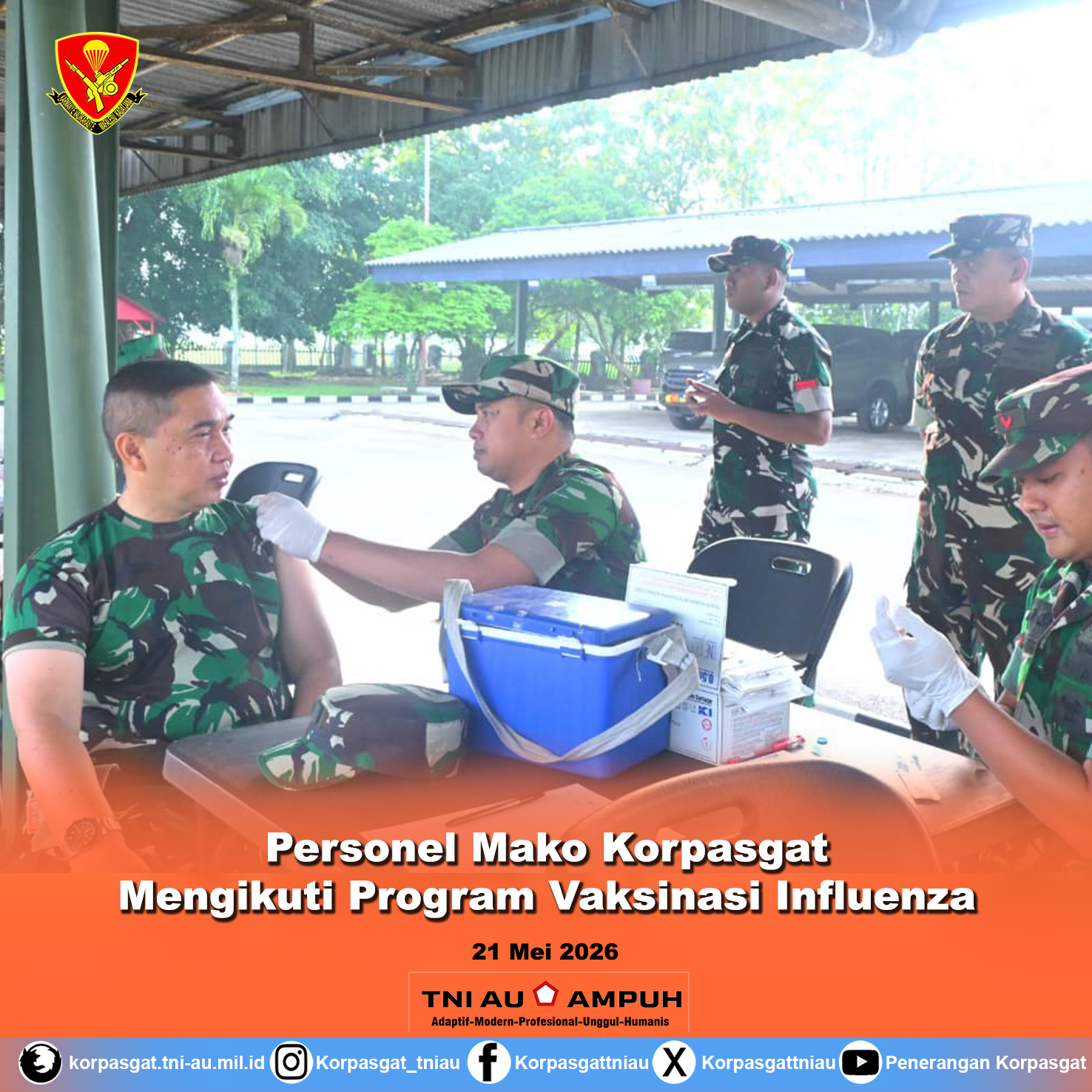 PERSONEL MAKO KORPASGAT MENGIKUTI PROGRAM VAKSINASI INFLUENZA