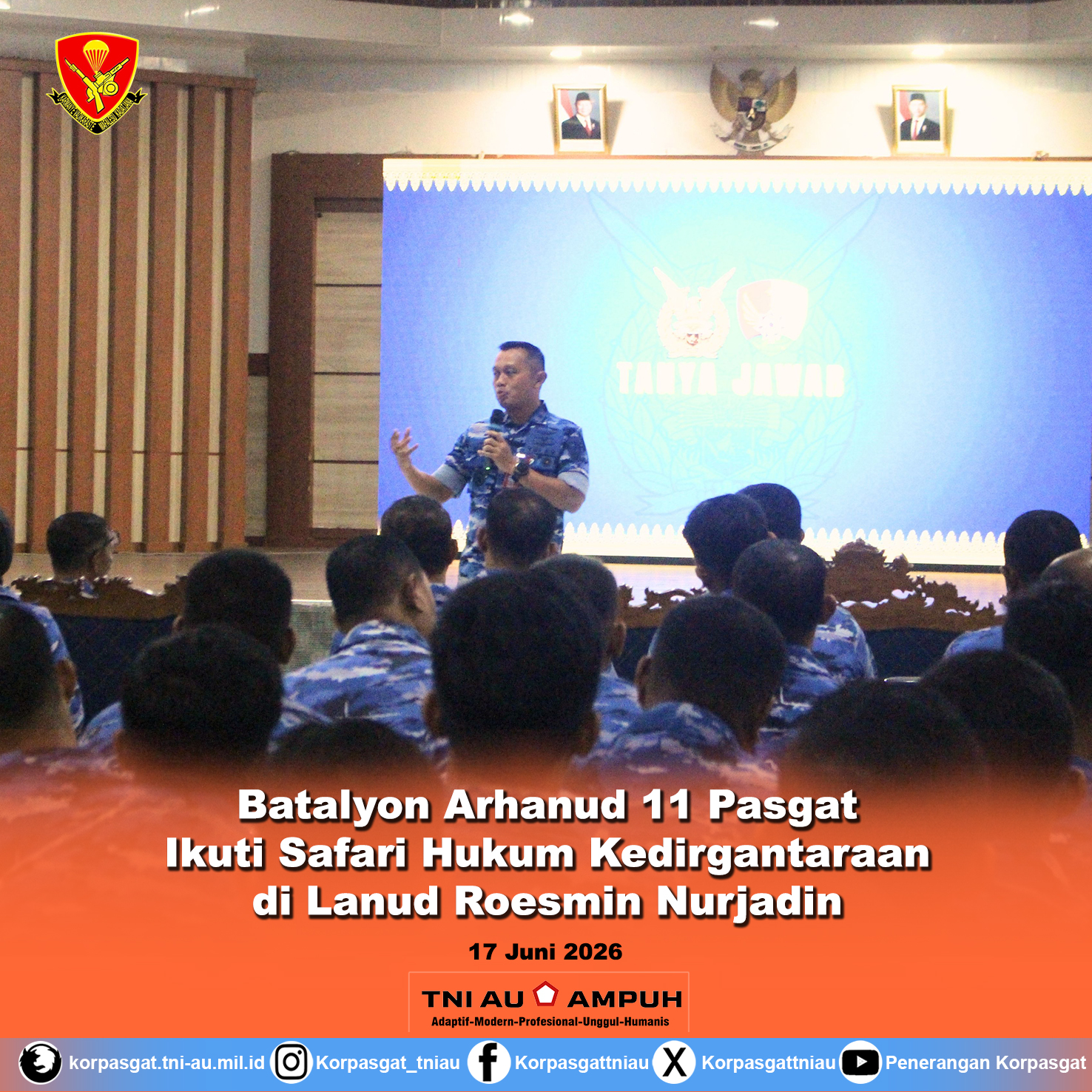 Batalyon Arhanud 11 Pasgat Ikuti Safari Hukum Kedirgantaraan di Lanud Roesmin Nurjadin Batalyon Arhanud 11 Pasgat Ikuti Safari Hukum Kedirgantaraan di Lanud Roesmin Nurjadin