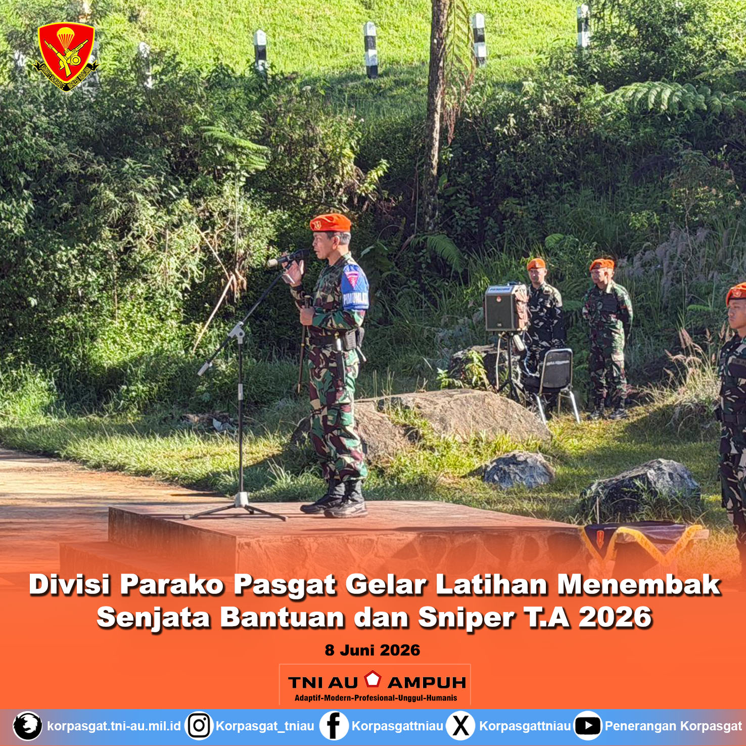 Divisi Parako Pasgat Gelar Latihan Menembak Senjata Bantuan dan Sniper Ta 2026