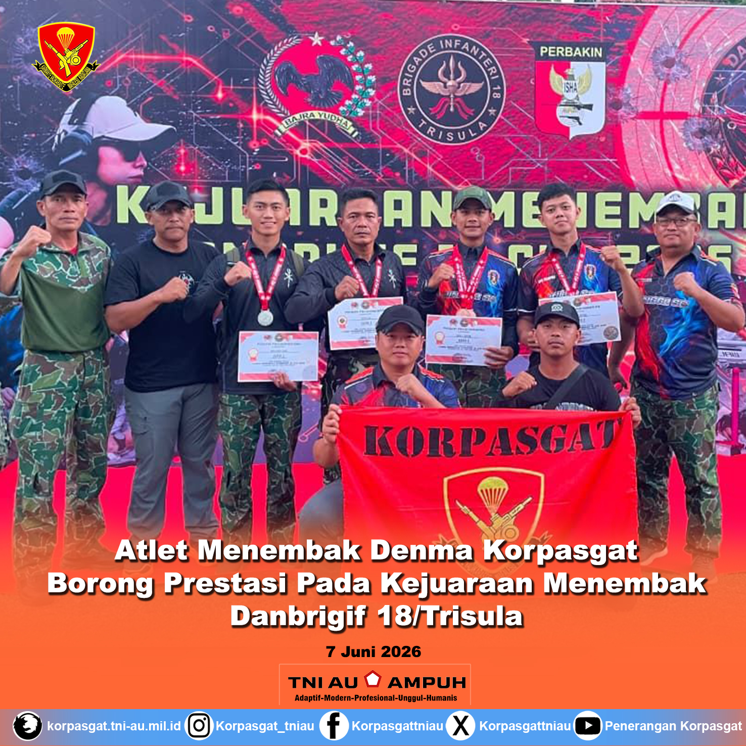 Atlet Menembak Denma Korpasgat Borong Prestasi Pada Kejuaraan Menembak Danbrigif 18/Trisula Atlet Menembak Denma Korpasgat Borong Prestasi Pada Kejuaraan Menembak Danbrigif 18/Trisula