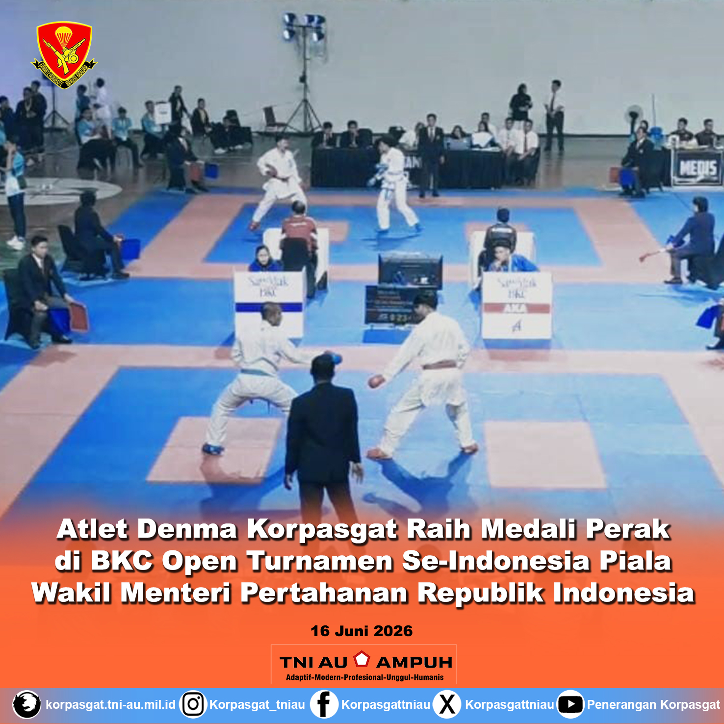 Atlet Denma Korpasgat Raih Medali Perak di BKC Open Turnamen Se-Indonesia Piala Wakil Menteri Pertahanan Republik Indonesia Atlet Denma Korpasgat Raih Medali Perak di BKC Open Turnamen Se-Indonesia Piala Wakil Menteri Pertahanan Republik Indonesia