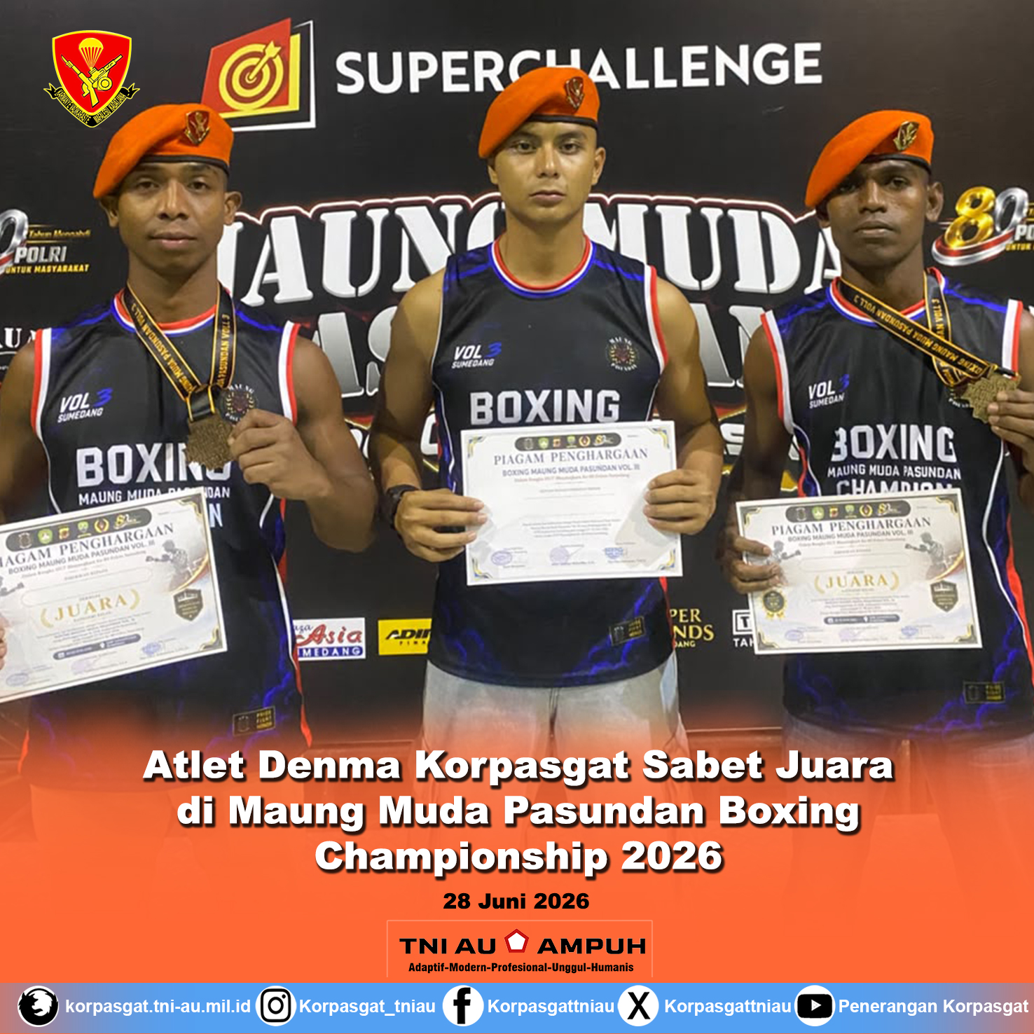Atlet Denma Korpasgat Sabet Juara di Maung Muda Pasundan Boxing Championship 2026 Atlet Denma Korpasgat Sabet Juara di Maung Muda Pasundan Boxing Championship 2026