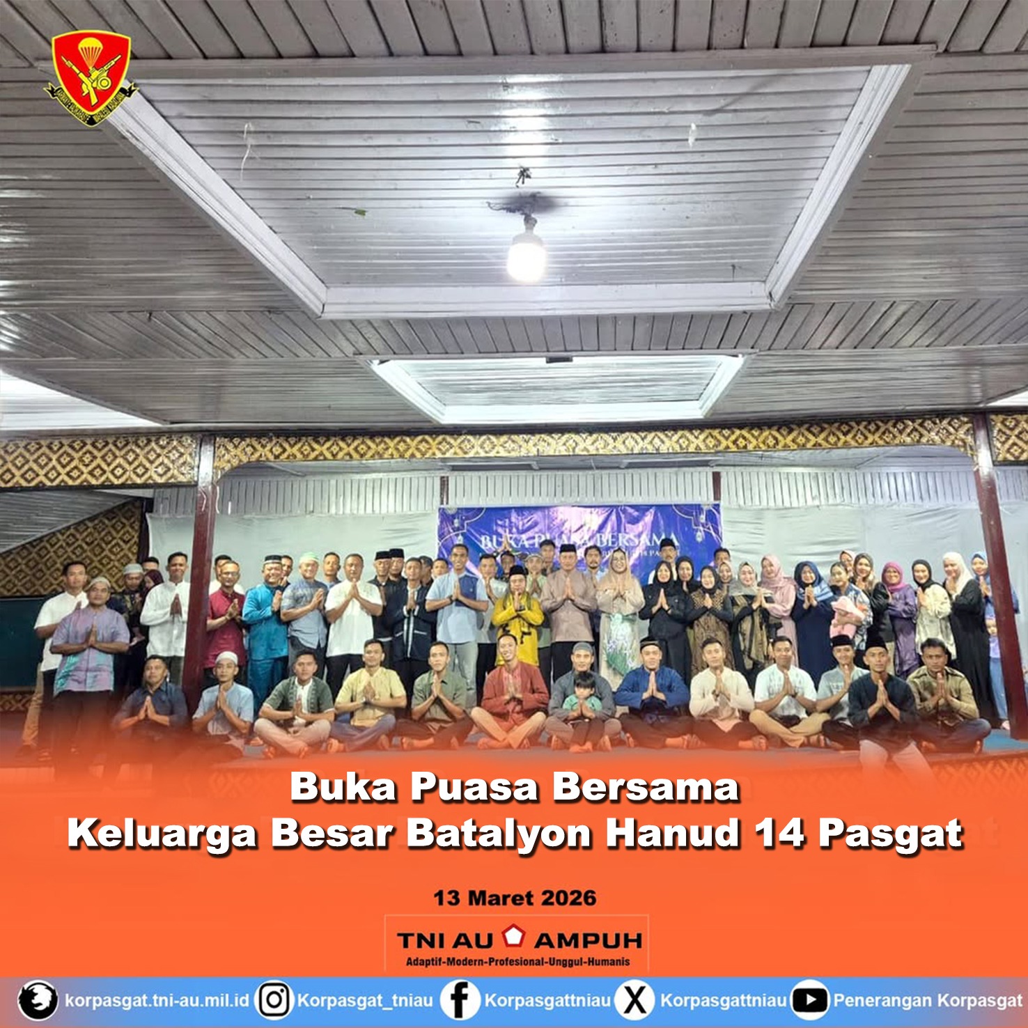 Buka Puasa Bersama Keluarga Besar Batalyon Hanud 14 Pasgat