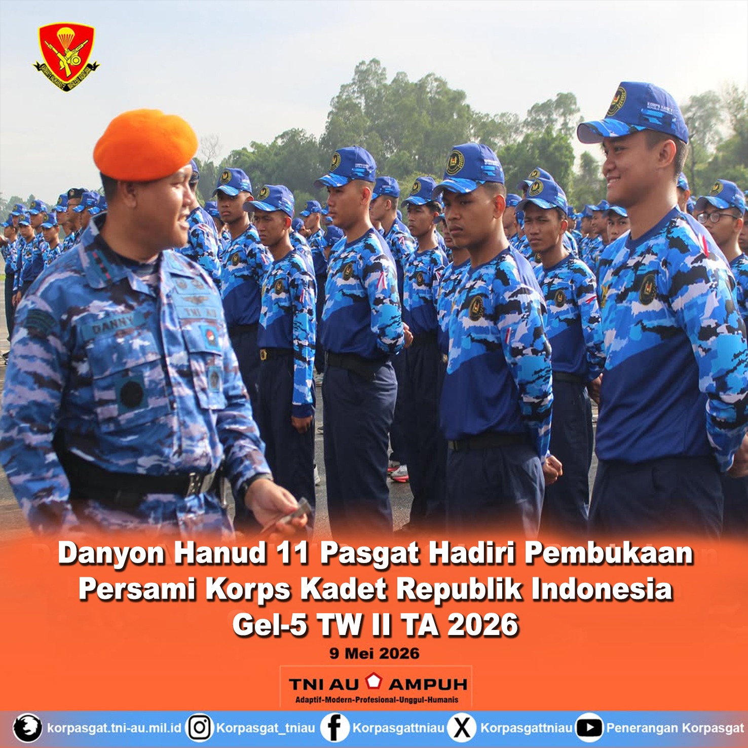Danyon Hanud 11 Pasgat Hadiri Pembukaan Persami Korps Kadet Republik Indonesia Gel-5 TW II TA 2026