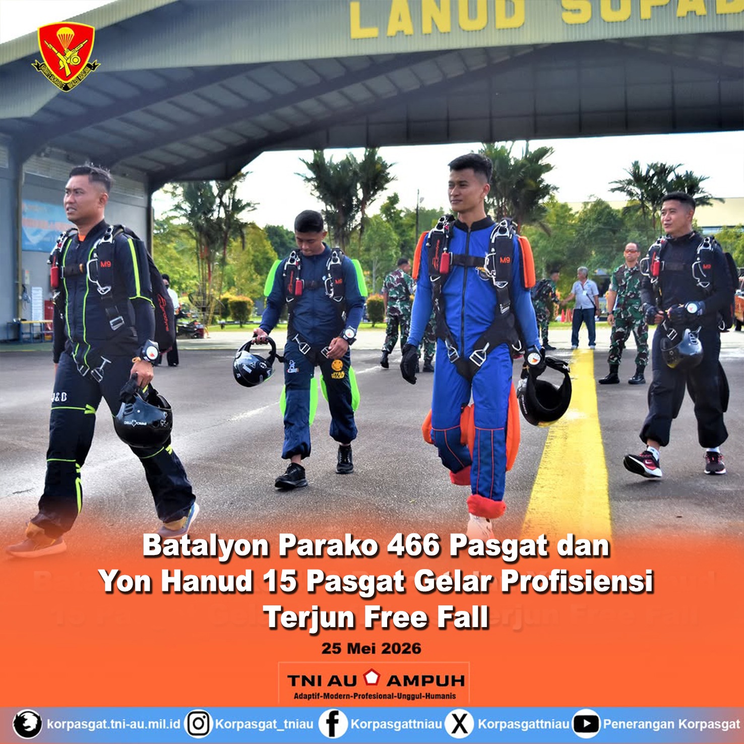 Batalyon Parako 466 Pasgat dan Yon Hanud 15 Pasgat Gelar Profisiensi Terjun Free Fall Batalyon Parako 466 Pasgat dan Yon Hanud 15 Pasgat Gelar Profisiensi Terjun Free Fall