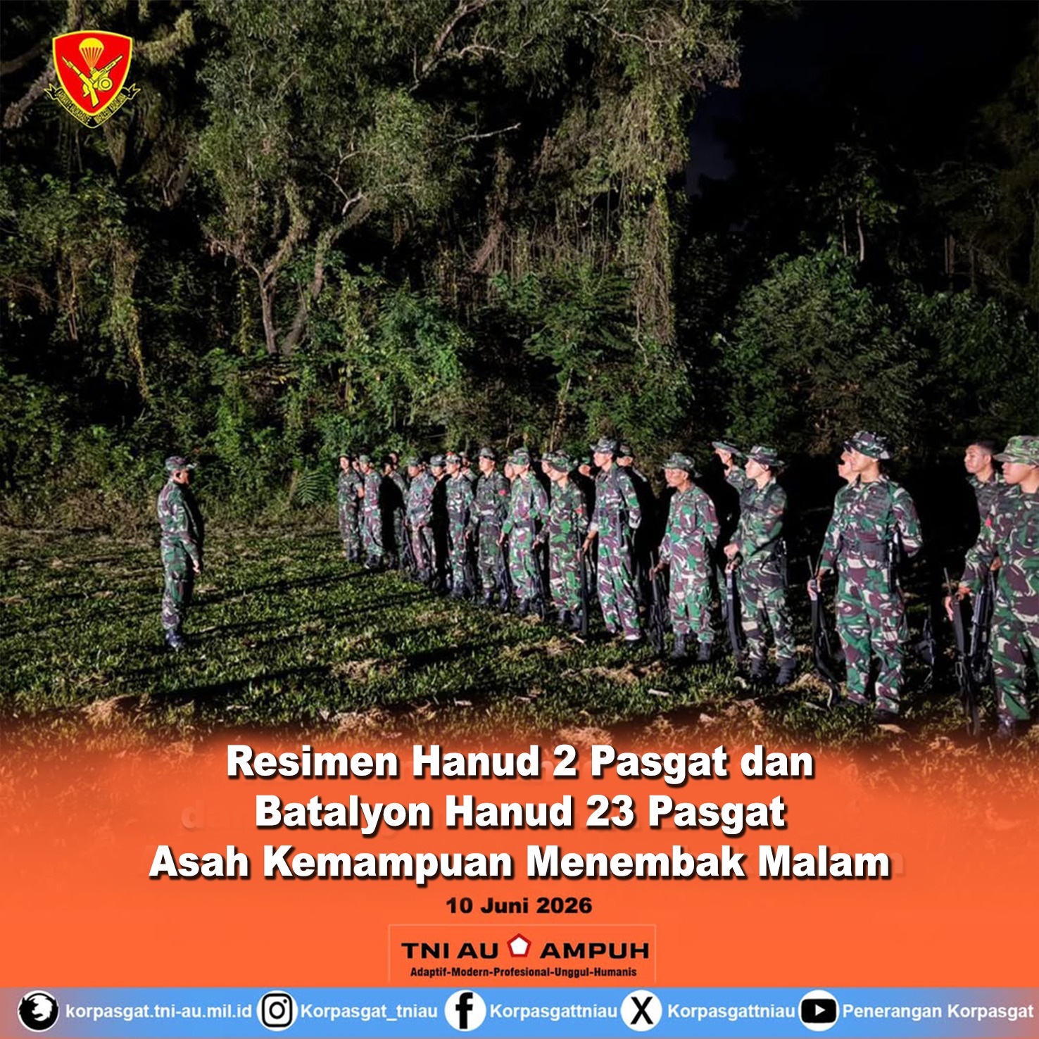 Resimen Hanud 2 Pasgat dan Batalyon Hanud 23 Pasgat Asah Kemampuan Menembak Malam Resimen Hanud 2 Pasgat dan Batalyon Hanud 23 Pasgat Asah Kemampuan Menembak Malam