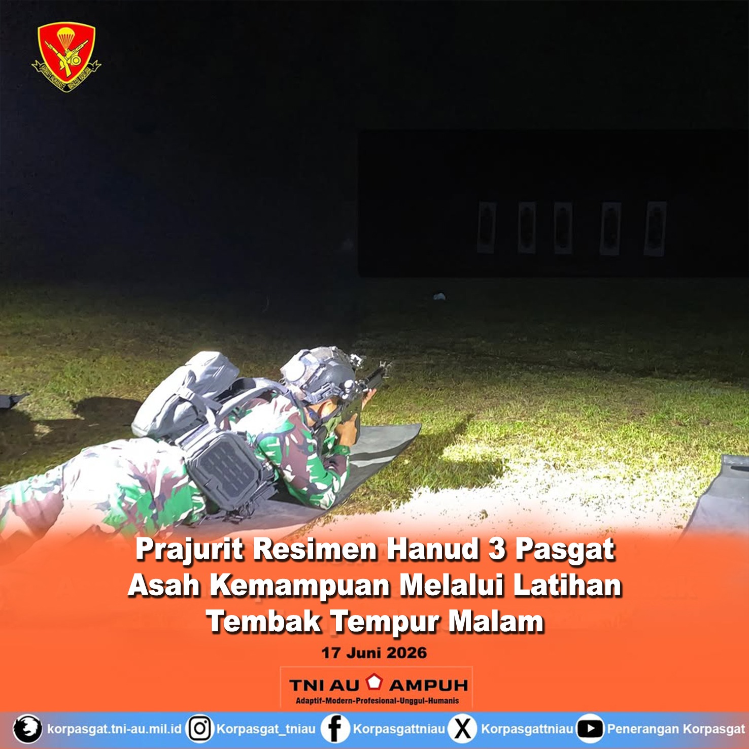 Prajurit Resimen Hanud 3 Pasgat Asah Kemampuan Melalui Latihan Tembak Tempur Malam Prajurit Resimen Hanud 3 Pasgat Asah Kemampuan Melalui Latihan Tembak Tempur Malam
