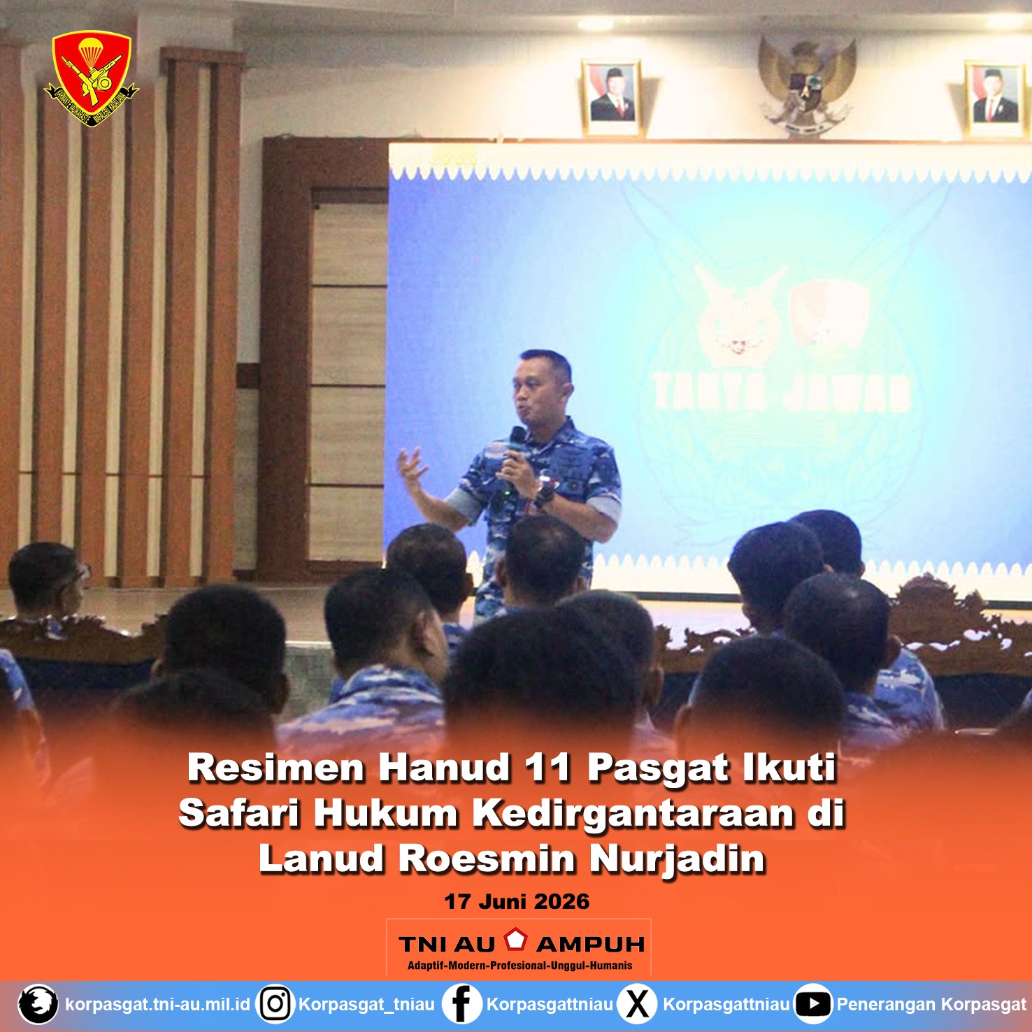 Resimen Hanud 11 Pasgat Ikuti Safari Hukum Kedirgantaraan di Lanud Roesmin Nurjadin Resimen Hanud 11 Pasgat Ikuti Safari Hukum Kedirgantaraan di Lanud Roesmin Nurjadin