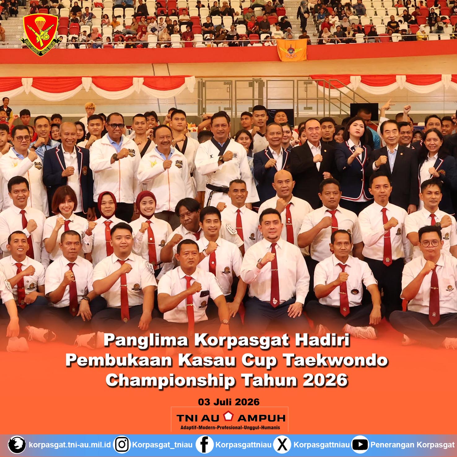 Panglima Korpasgat Hadiri Pembukaan Kasau Cup Taekwondo Championship Tahun 2026