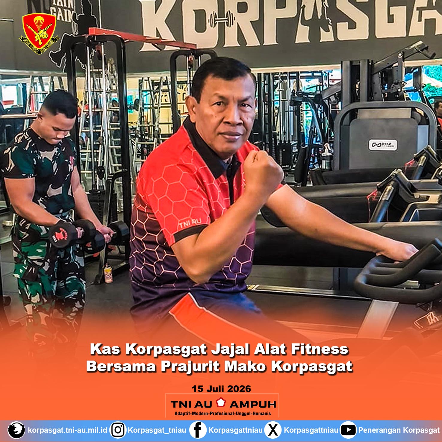 Kas Korpasgat Jajal Alat Fitness Bersama Prajurit