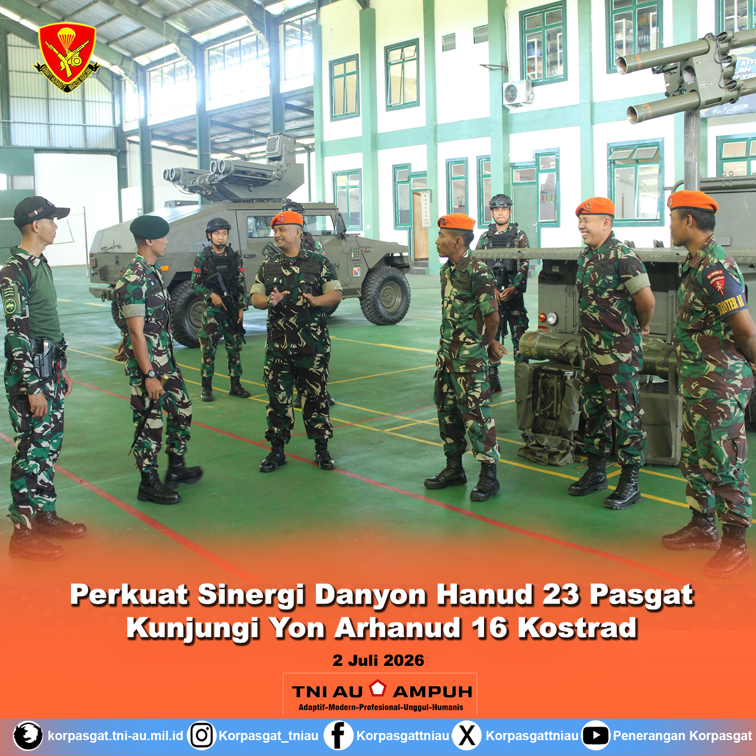 Perkuat Sinergi Danyon Hanud 23 Pasgat Kunjungi Yon Arhanud 16 Kostrad Perkuat Sinergi Danyon Hanud 23 Pasgat Kunjungi Yon Arhanud 16 Kostrad