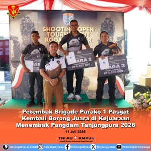 Petembak Brigade Parako 1 Pasgat Kembali Borong Juara di Kejuaraan Menembak Pangdam Tanjungpura 2026