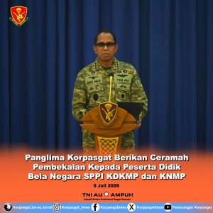 Panglima Korpasgat Berikan Ceramah Pembekalan Kepada Peserta Didik Bela Negara SPPI KDKMP dan KNMP