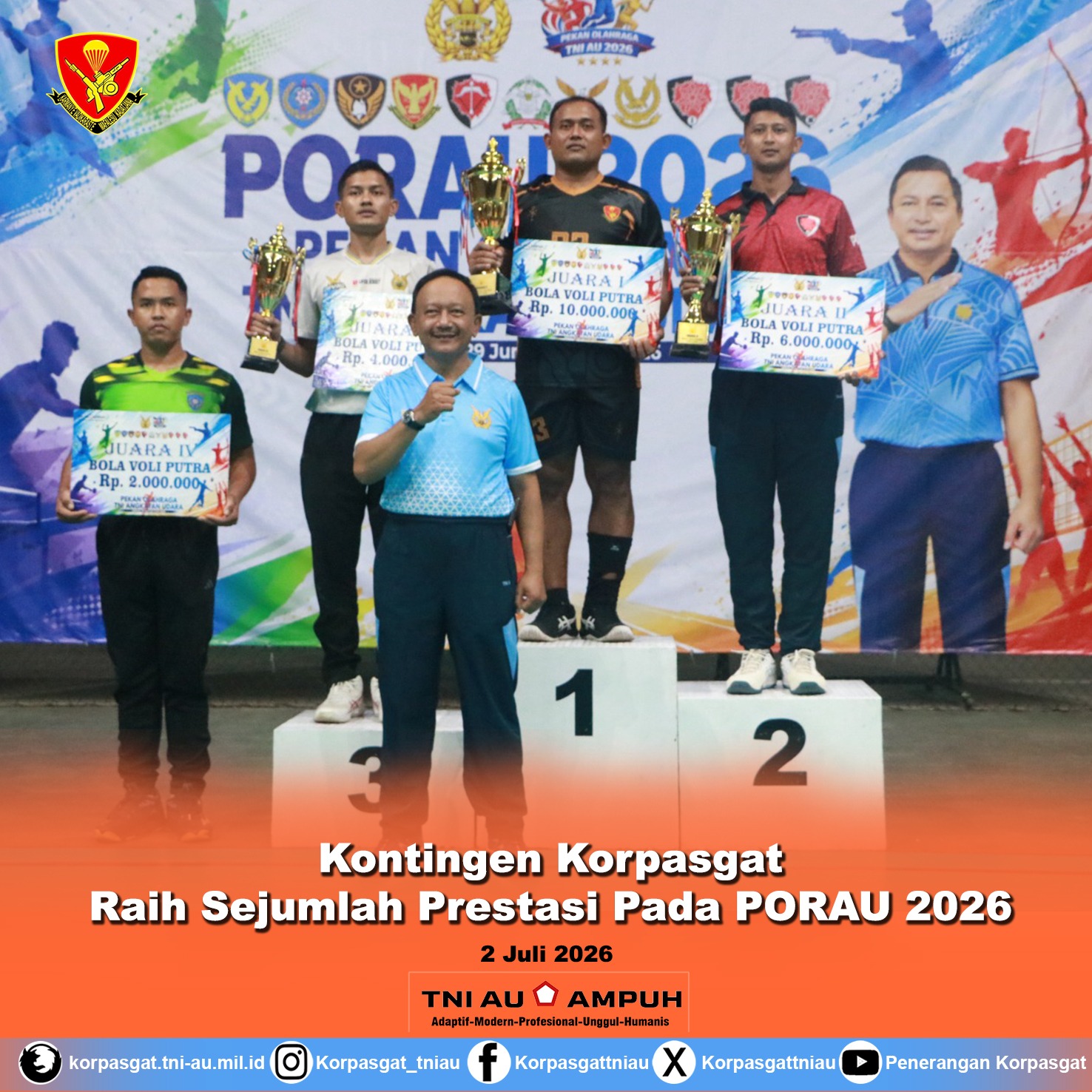 Kontingen Korpasgat Raih Sejumlah Prestasi Pada PORAU 2026