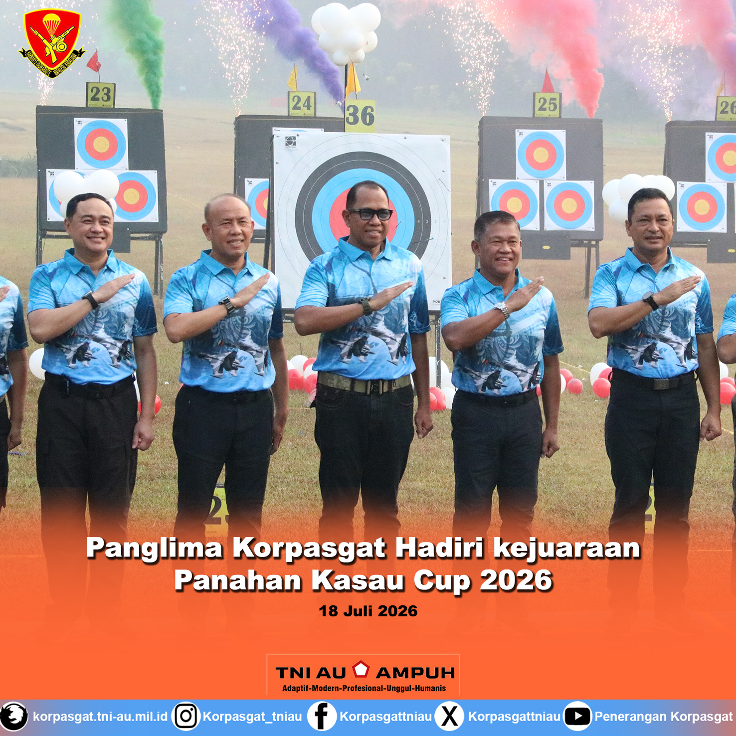 Panglima Korpasgat Hadiri kejuaraan Panahan Kasau Cup 2026 Panglima Korpasgat Hadiri kejuaraan Panahan Kasau Cup 2026
