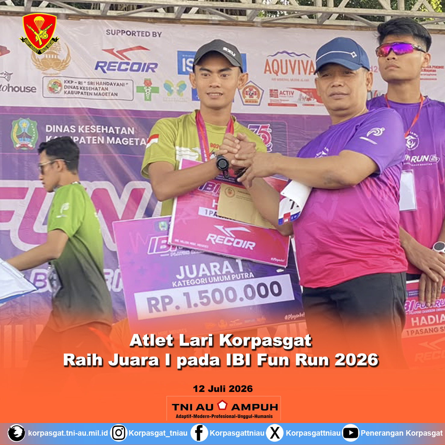 Atlet Lari Korpasgat Raih Juara I pada IBI Fun Run 2026