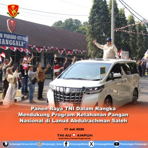 Panen Raya TNI Dalam Rangka Mendukung Program Ketahanan Pangan Nasional di Lanud Abdulrachman Saleh