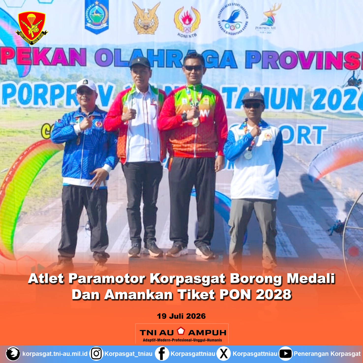 Atlet Paramotor Korpasgat Borong Medali Dan Amankan Tiket PON 2028 Atlet Paramotor Korpasgat Borong Medali Dan Amankan Tiket PON 2028
