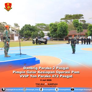 Danbrig Parako 2 Pasgat Pimpin Gelar Kesiapan Operasi Pam VVIP Yon Parako 472 Pasgat