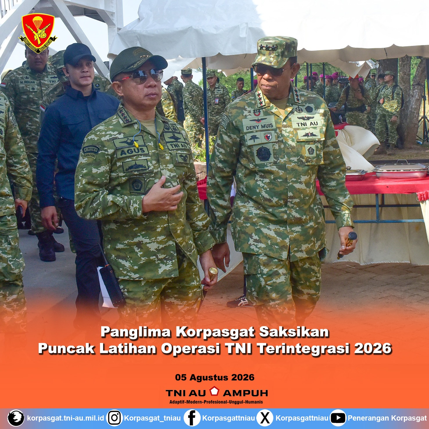 Panglima Korpasgat Hadiri Puncak Latihan Operasi TNI Terintegrasi 2026 Panglima Korpasgat Hadiri Puncak Latihan Operasi TNI Terintegrasi 2026