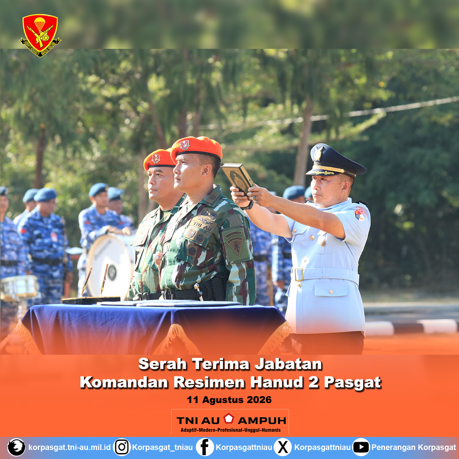 Serah Terima Jabatan Komandan Resimen Hanud 2 Pasgat