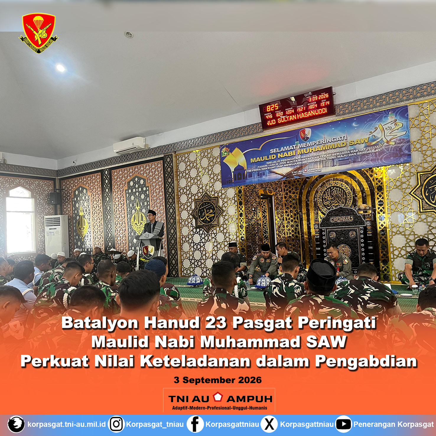 Batalyon Hanud 23 Pasgat Peringati Maulid Nabi Muhammad SAW