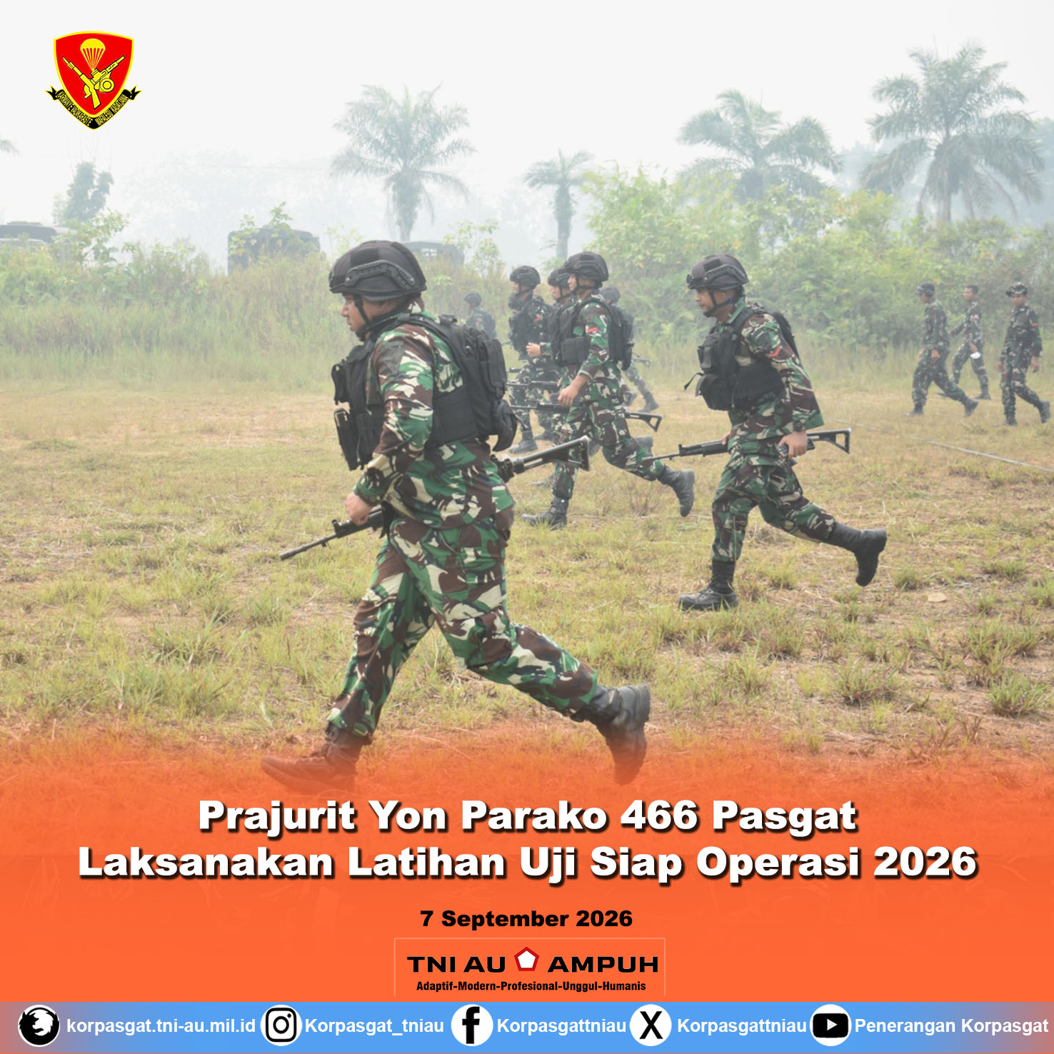 Prajurit Yon Parako 466 Pasgat Laksanakan Latihan Uji Siap Operasi 2026 Prajurit Yon Parako 466 Pasgat Laksanakan Latihan Uji Siap Operasi 2026