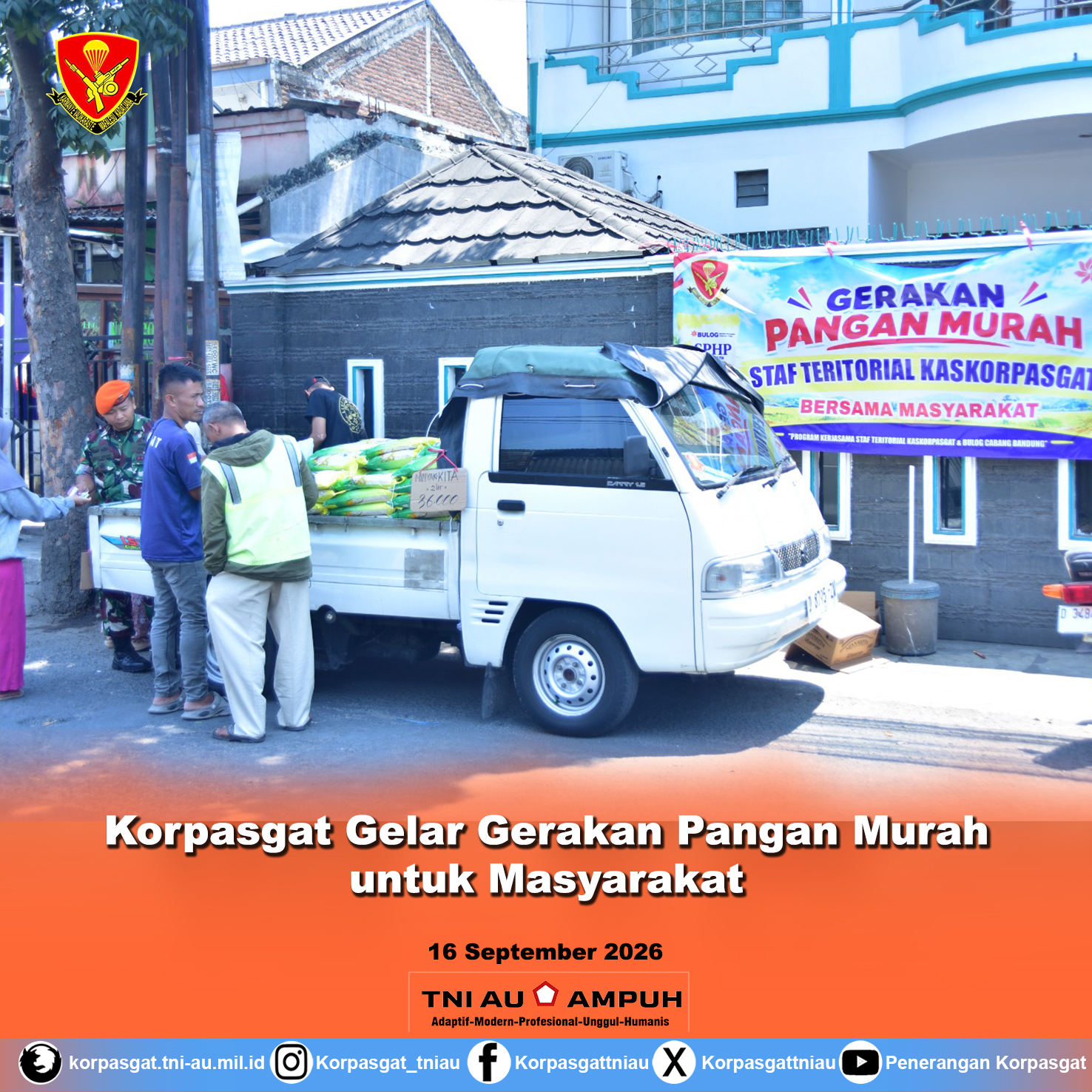 Korpasgat Gelar Gerakan Pangan Murah untuk Masyarakat Korpasgat Gelar Gerakan Pangan Murah untuk Masyarakat