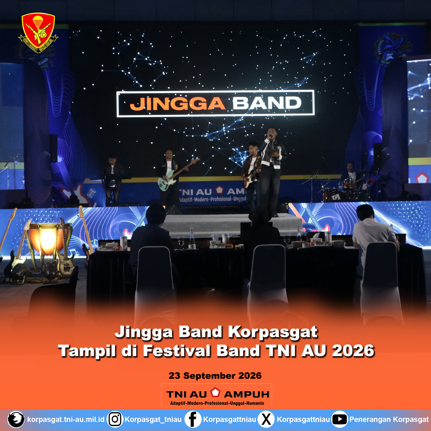 Jingga Band Korpasgat Tampil di Festival Band TNI AU 2026 Jingga Band Korpasgat Tampil di Festival Band TNI AU 2026