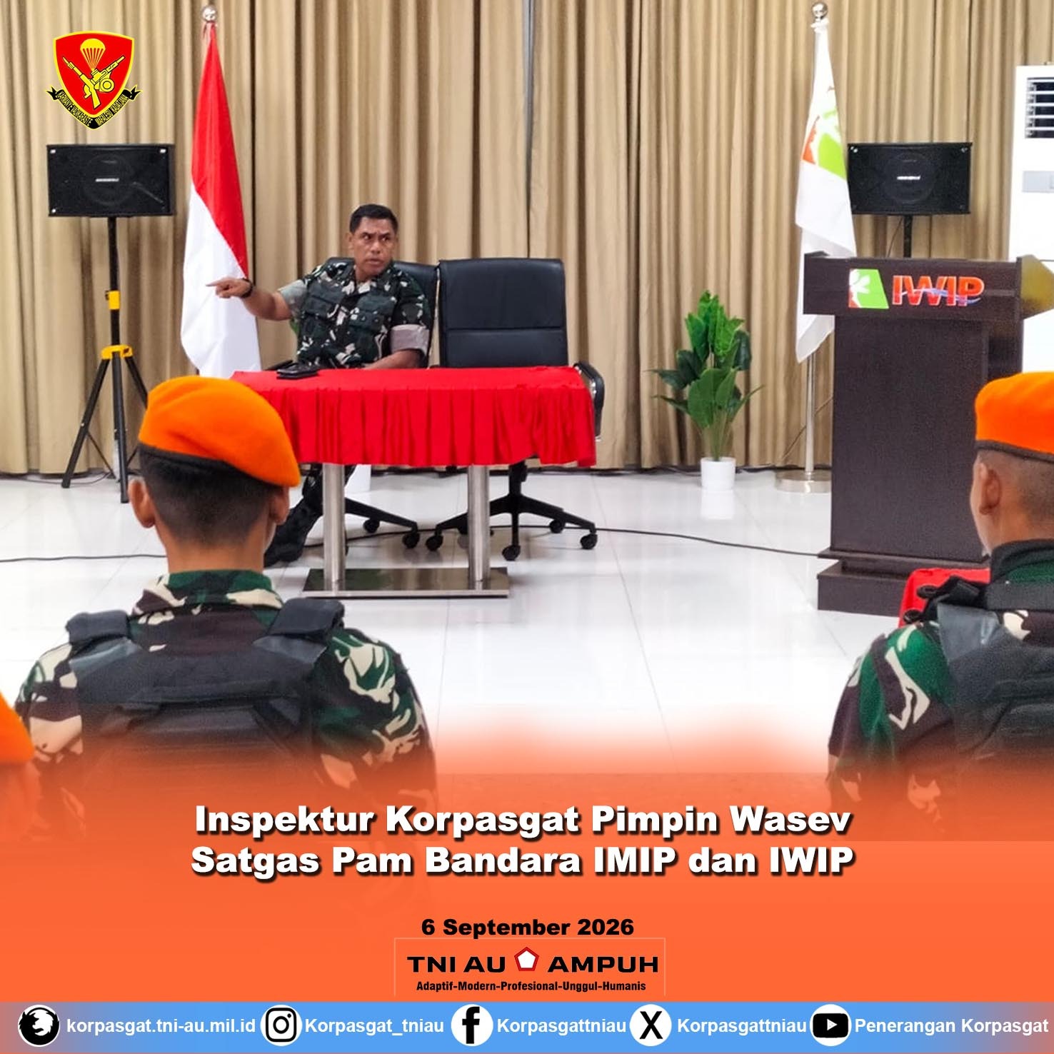 Inspektur Korpasgat Pimpin Wasev Satgas Pam Bandara IMIP dan IWIP