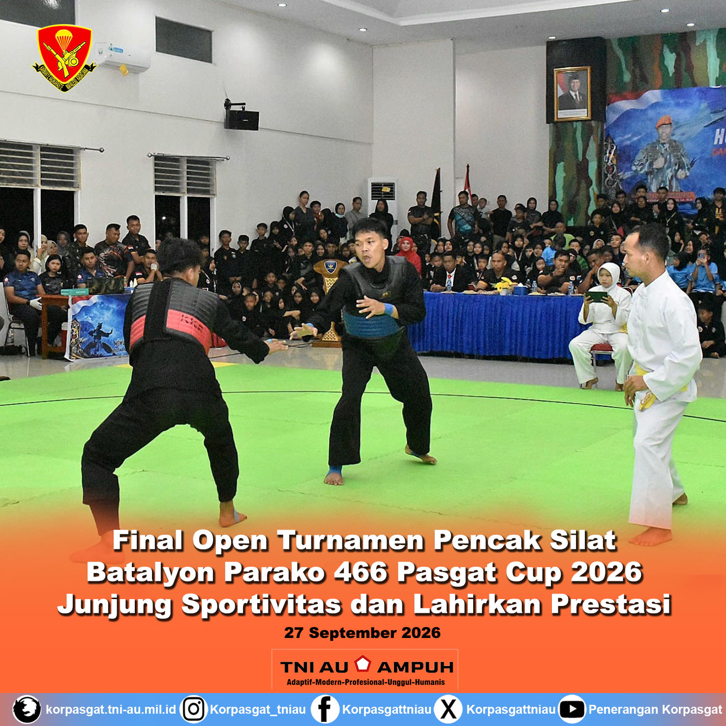 Final Open Turnamen Pencak Silat Batalyon Parako 466 Pasgat Cup 2026 Junjung Sportivitas dan Lahirkan Prestasi