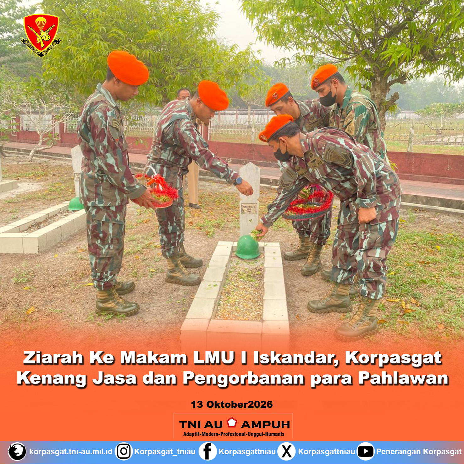 Ziarah Ke Makam LMU I Iskandar, Korpasgat Kenang Jasa dan Pengorbanan para Pahlawan