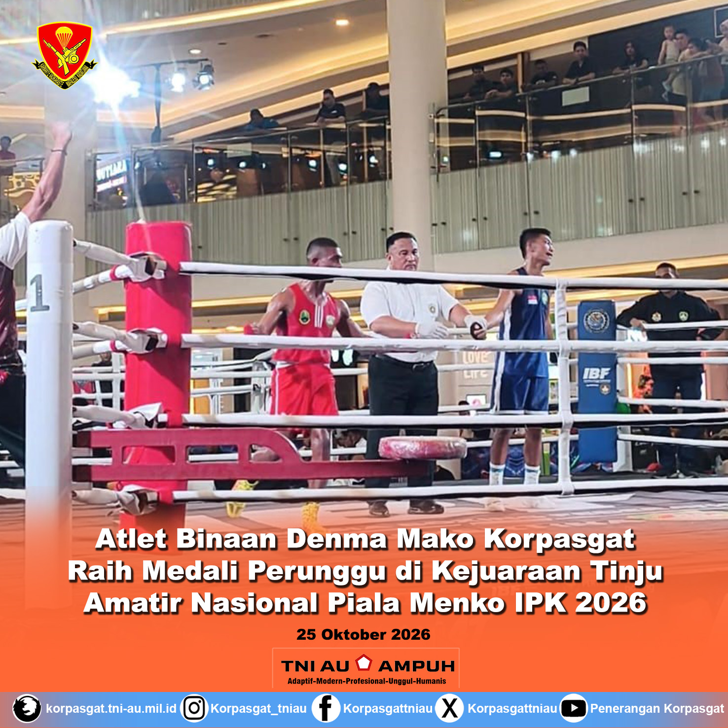 Atlet Binaan Denma Mako Korpasgat Raih Medali Perunggu di Kejuaraan Tinju Amatir Nasional Piala Menko IPK 2026 Atlet Binaan Denma Mako Korpasgat Raih Medali Perunggu di Kejuaraan Tinju Amatir Nasional Piala Menko IPK 2026