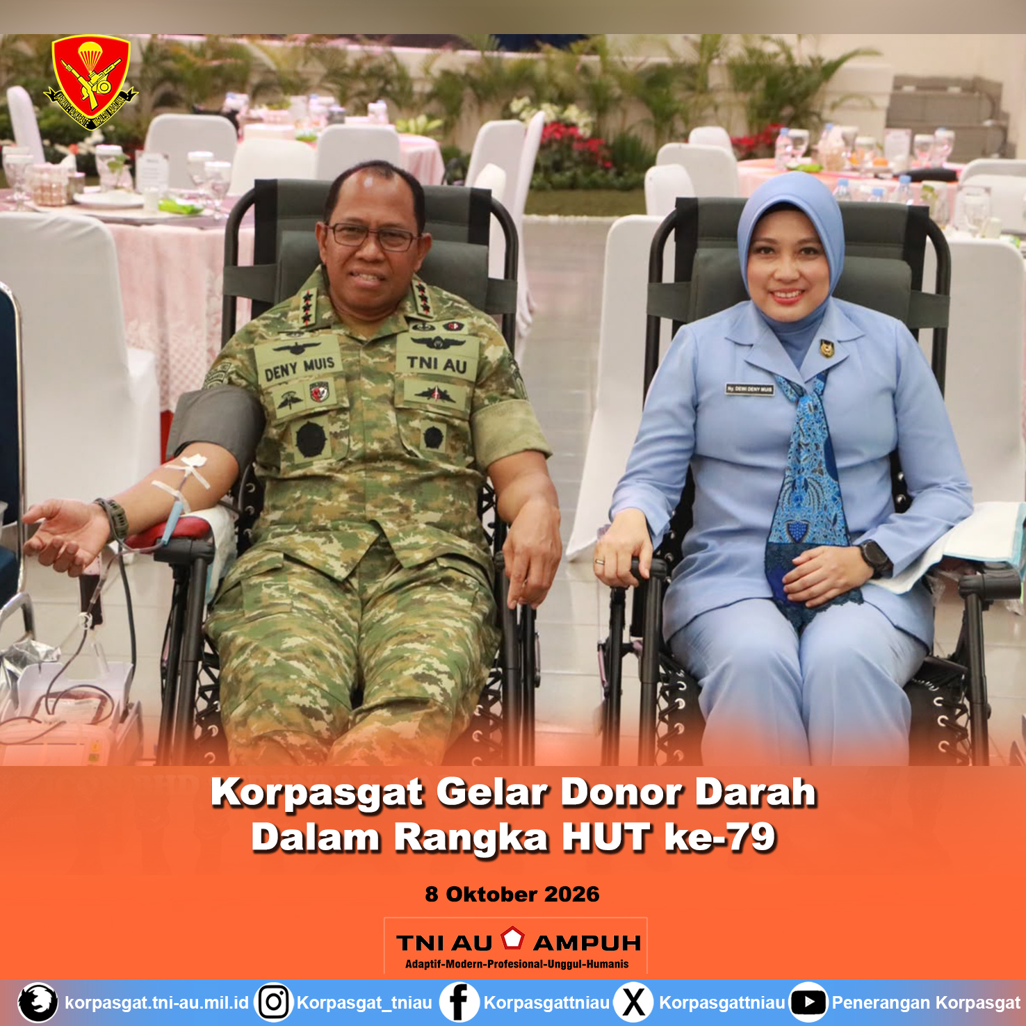 Korpasgat Gelar Donor Darah Dalam Rangka HUT ke-79