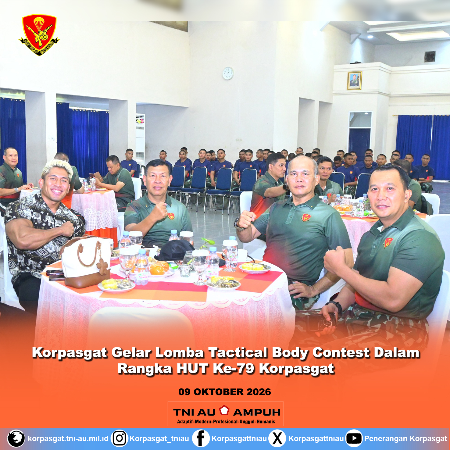 Korpasgat Gelar Lomba Tactical Body Contest Dalam Rangka Hut Ke-79 Korpasgat