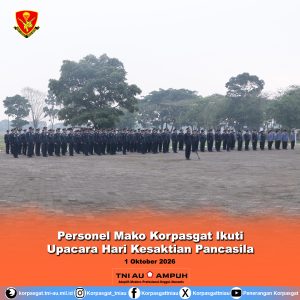 Personel Mako Korpasgat Ikuti Upacara Hari Kesaktian Pancasila
